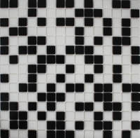 Mozaika sklo bazénová 20/327x327 bíločerná